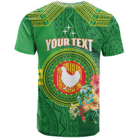 Personalized Manu'a Cession Day T Shirt Tropical Flowers With Polynesian Pattern