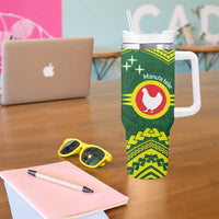 Manu'a Flag Day Tumbler With Handle Polynesian Pattern National Color Proud