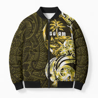 Amariyu Guam Chamorro Bomber Puffer Jacket Guahan Seal Tattoo LT14 Unisex Yellow - Polynesian Pride