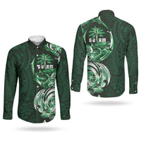 Betde Guam Chamorro Couples Matching Puletasi and Long Sleeve Button Shirt Guahan Seal Tattoo LT14 - Polynesian Pride