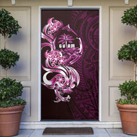 Kulot Di Rosa Guam Chamorro Door Cover Guahan Seal Tattoo LT14 Pink - Polynesian Pride