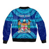 Personalised Fiji Bomber Jacket Unique Fijian Tapa Pattern With Coat Of Arms LT14 - Polynesian Pride