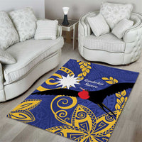 Nauru Angam Day Area Rug Naoero Frigate Bird Polynesian Pattern