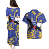 Nauru Angam Day Couples Matching Puletasi and Hawaiian Shirt Naoero Frigate Bird Polynesian Pattern LT14 - Polynesian Pride