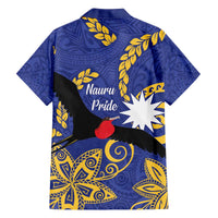 Nauru Angam Day Family Matching Off Shoulder Short Dress and Hawaiian Shirt Naoero Frigate Bird Polynesian Pattern LT14 - Polynesian Pride