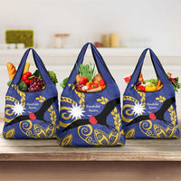 Nauru Angam Day Grocery Bag Naoero Frigate Bird Polynesian Pattern