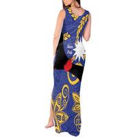Nauru Angam Day Tank Maxi Dress Naoero Frigate Bird Polynesian Pattern LT14 - Polynesian Pride