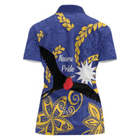 Nauru Angam Day Women Polo Shirt Naoero Frigate Bird Polynesian Pattern