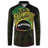 Personalised Nukuoro Atoll Button Sweatshirt Polynesian Tattoo Curves Reggae Version