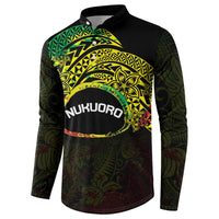 Personalised Nukuoro Atoll Button Sweatshirt Polynesian Tattoo Curves Reggae Version