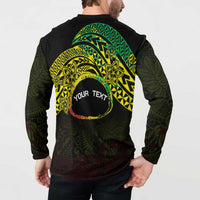 Personalised Nukuoro Atoll Button Sweatshirt Polynesian Tattoo Curves Reggae Version