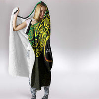 Personalised Nukuoro Atoll Hooded Blanket Polynesian Tattoo Curves Reggae Version
