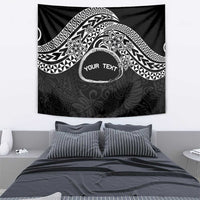 Personalised Pohnpei Nukuoro Micronesia Tapestry Polynesian Tattoo Curves Black Version