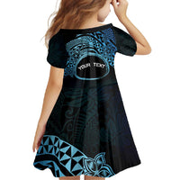 Personalised Pohnpei Nukuoro Micronesia Family Matching Tank Maxi Dress and Hawaiian Shirt Polynesian Tattoo Curves Blue Version LT14 - Polynesian Pride