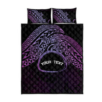Personalised Pohnpei Nukuoro Micronesia Quilt Bed Set Polynesian Tattoo Curves Purple Version