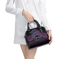 Personalised Pohnpei Nukuoro Micronesia Shoulder Handbag Polynesian Tattoo Curves Purple Version LT14 - Polynesian Pride