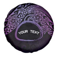 Personalised Pohnpei Nukuoro Micronesia Spare Tire Cover Polynesian Tattoo Curves Purple Version