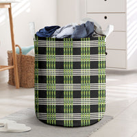 Aloha Hawaii Pakalana Pikake Lei Laundry Basket Palaka Inspired Hawaiian-plaid Black