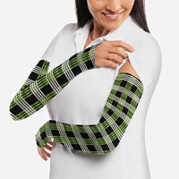 Aloha Hawaii Pakalana Pikake Lei Arm Sleeves Palaka Inspired Hawaiian-plaid Black