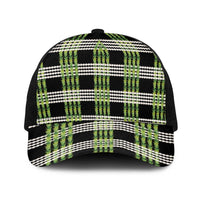 Aloha Hawaii Pakalana Pikake Lei Baseball Net Cap Palaka Inspired Hawaiian-plaid Black