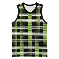 Aloha Hawaii Pakalana Pikake Lei Basketball Jersey Palaka Inspired Hawaiian-plaid Black