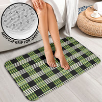 Aloha Hawaii Pakalana Pikake Lei Bathroom Set Palaka Inspired Hawaiian-plaid Black