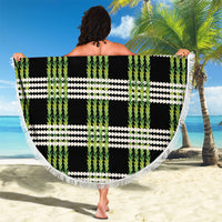 Aloha Hawaii Pakalana Pikake Lei Beach Blanket Palaka Inspired Hawaiian-plaid Black