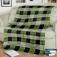 Aloha Hawaii Pakalana Pikake Lei Blanket Palaka Inspired Hawaiian-plaid Black