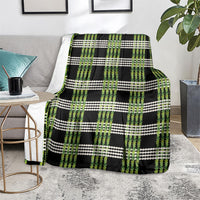 Aloha Hawaii Pakalana Pikake Lei Blanket Palaka Inspired Hawaiian-plaid Black