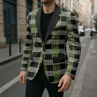 Aloha Hawaii Pakalana Pikake Lei Blazer Palaka Inspired Hawaiian-plaid Black