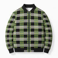 Aloha Hawaii Pakalana Pikake Lei Bomber Puffer Jacket Palaka Inspired Hawaiian-plaid Black