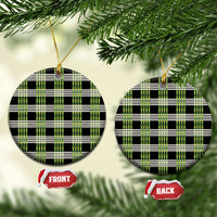 Aloha Hawaii Pakalana Pikake Lei Ceramic Ornament Palaka Inspired Hawaiian-plaid Black