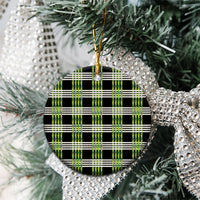 Aloha Hawaii Pakalana Pikake Lei Ceramic Ornament Palaka Inspired Hawaiian-plaid Black