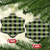 Aloha Hawaii Pakalana Pikake Lei Ceramic Ornament Palaka Inspired Hawaiian-plaid Black