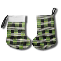 Aloha Hawaii Pakalana Pikake Lei Christmas Stocking Palaka Inspired Hawaiian-plaid Black