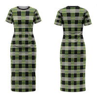 Aloha Hawaii Pakalana Pikake Lei Couples Matching Short Sleeve Bodycon Dress and Hawaiian Shirt Palaka Inspired Hawaiian-plaid Black