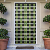 Aloha Hawaii Pakalana Pikake Lei Door Cover Palaka Inspired Hawaiian-plaid Black