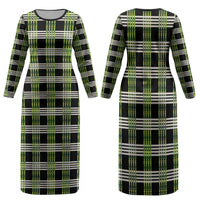 Aloha Hawaii Pakalana Pikake Lei Family Matching Long Sleeve Bodycon Dress and Hawaiian Shirt Palaka Inspired Hawaiian-plaid Black