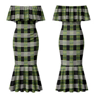 Aloha Hawaii Pakalana Pikake Lei Family Matching Mermaid Dress and Hawaiian Shirt Palaka Inspired Hawaiian-plaid Black