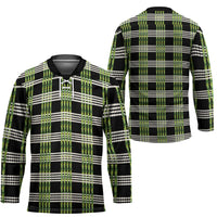 Aloha Hawaii Pakalana Pikake Lei Hockey Jersey Palaka Inspired Hawaiian-plaid Black