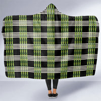 Aloha Hawaii Pakalana Pikake Lei Hooded Blanket Palaka Inspired Hawaiian-plaid Black