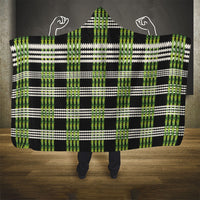 Aloha Hawaii Pakalana Pikake Lei Hooded Blanket Palaka Inspired Hawaiian-plaid Black