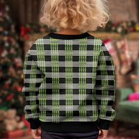 Aloha Hawaii Pakalana Pikake Lei Kid Ugly Christmas Sweater Palaka Inspired Hawaiian-plaid Black