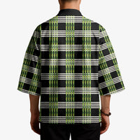 Aloha Hawaii Pakalana Pikake Lei Kimono Palaka Inspired Hawaiian-plaid Black