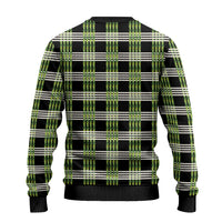 Aloha Hawaii Pakalana Pikake Lei Ugly Christmas Sweater Palaka Inspired Hawaiian-plaid Black