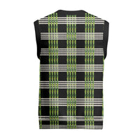 Aloha Hawaii Pakalana Pikake Lei Christmas Knitted V-Neck Vest Palaka Inspired Hawaiian-plaid Black