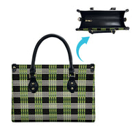 Aloha Hawaii Pakalana Pikake Lei Leather Bag Palaka Inspired Hawaiian-plaid Black