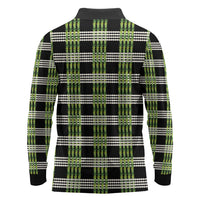 Aloha Hawaii Pakalana Pikake Lei Long Sleeve Polo Shirt Palaka Inspired Hawaiian-plaid Black