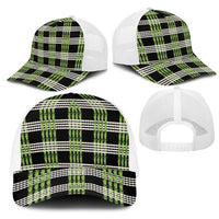 Aloha Hawaii Pakalana Pikake Lei Mesh Trucker Cap Palaka Inspired Hawaiian-plaid Black