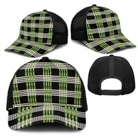 Aloha Hawaii Pakalana Pikake Lei Mesh Trucker Cap Palaka Inspired Hawaiian-plaid Black